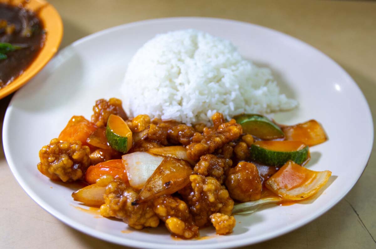 new station snack bar - sweet sour pork rice
