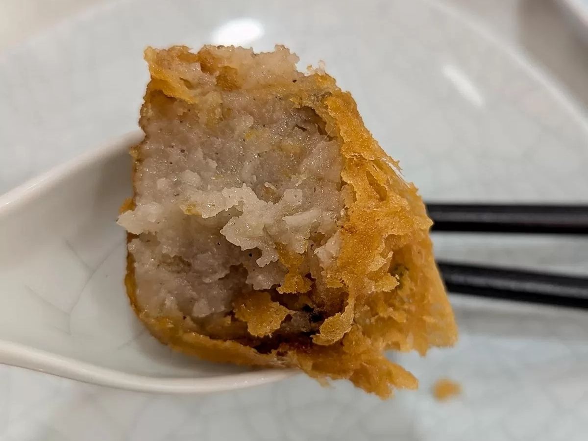 dim sum place - fried carrot cake close up