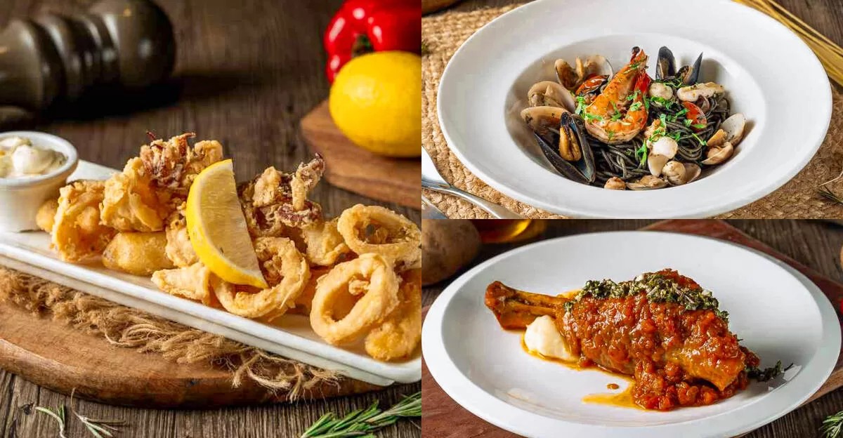 Positano Risto - Calamari, pasta & lamb shank