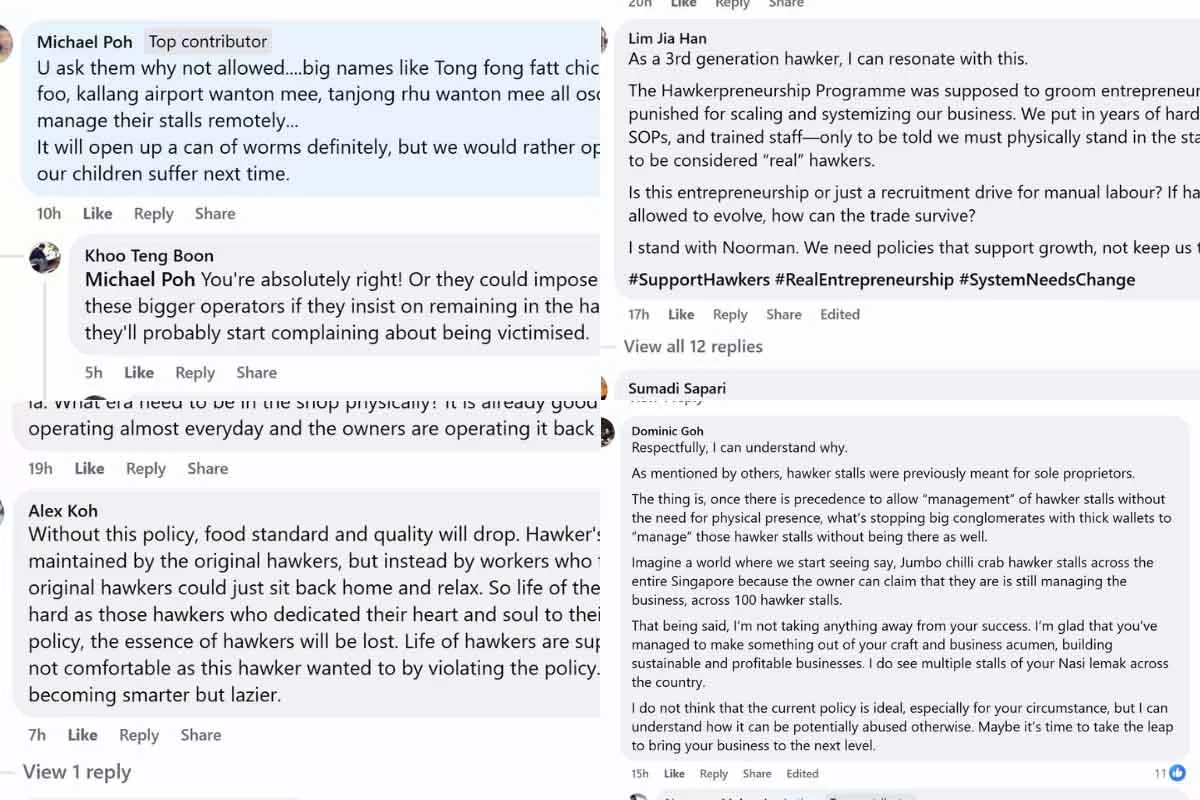 NEA hawker policies - Facebook comments NEA hawker policies - Facebook comments