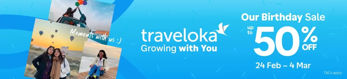 Traveloka birthday deals - main poster Traveloka birthday deals - main poster