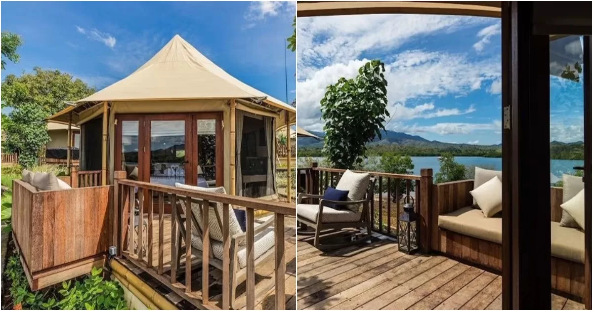 glamping - tent from outside and inside