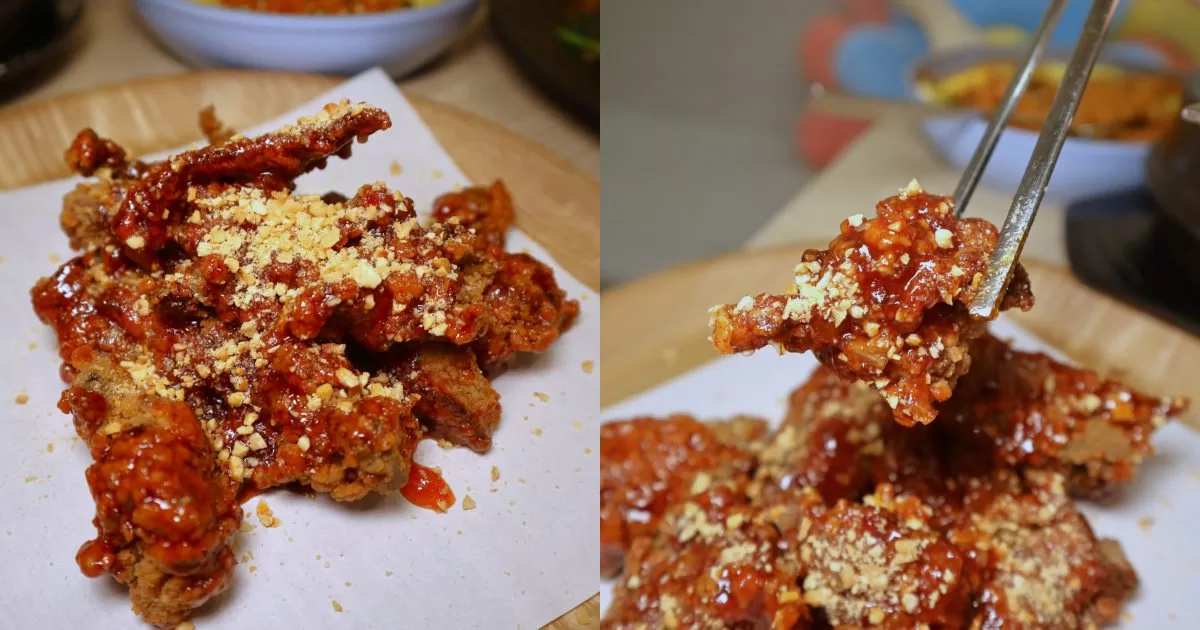 Cafe BomBom - spicy chicken closeup
