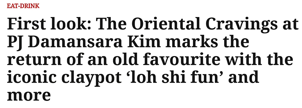 Oriental Cravings - Malay Mail's Article