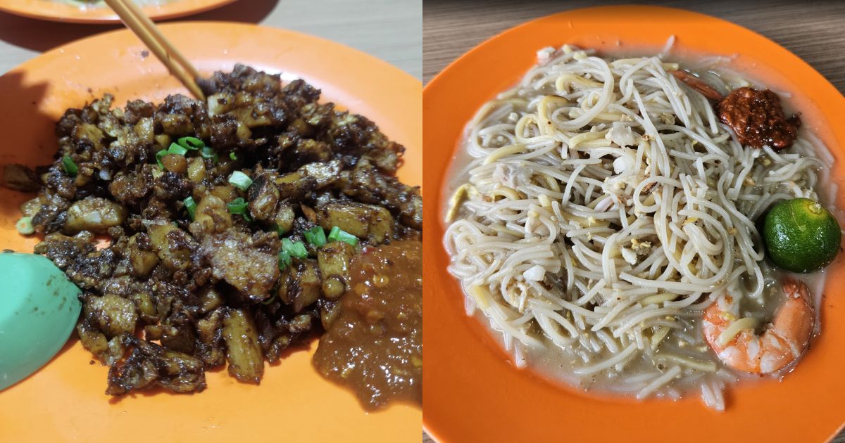724 amk market - carrot cake n hokkien mee