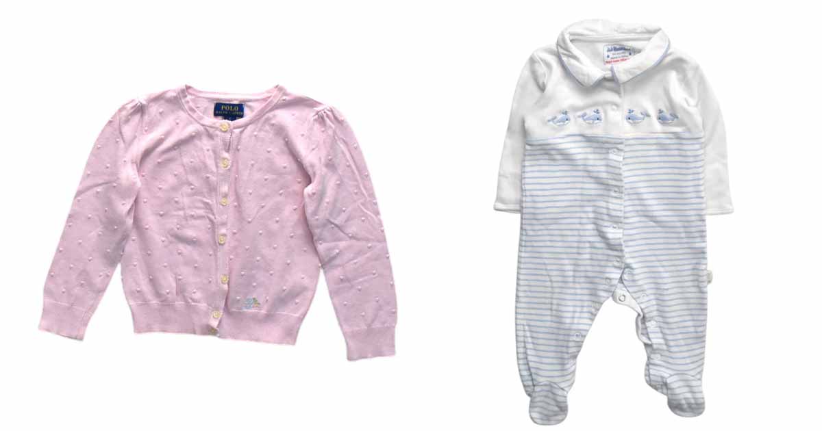 baby clothes - Retykle Baby Shop - Retykle Polo Ralph Cardigan & Whale Embroidered Onesie