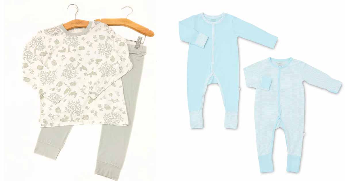 baby clothes - simplylife Baby Shop - Simply Life Bamboo Pyjamas & Long-Sleeved Sleepsuit