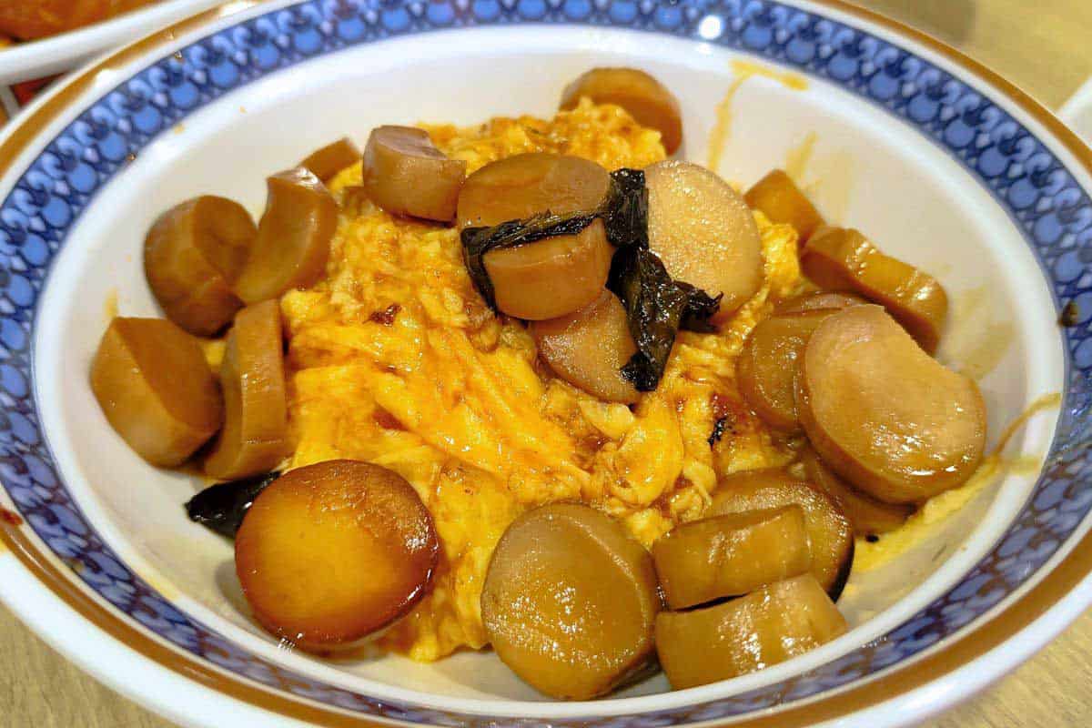 Egg Talk - Three Cup Mushroom Scramble Egg Rice