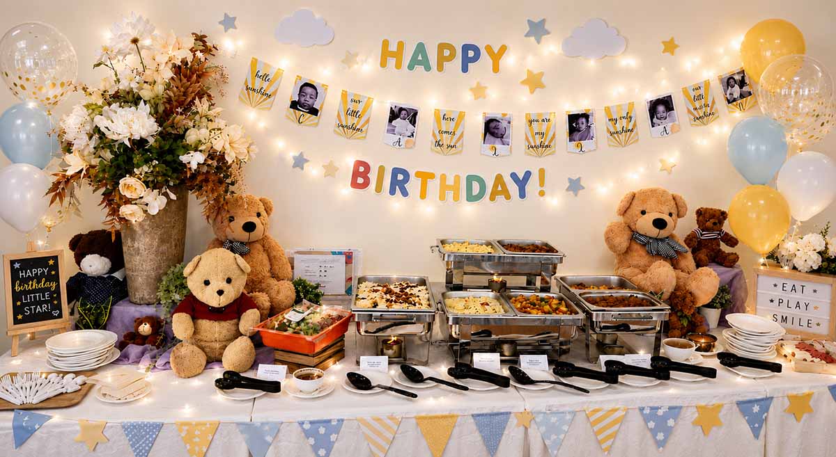 baby full month - bellygood caterer bear theme