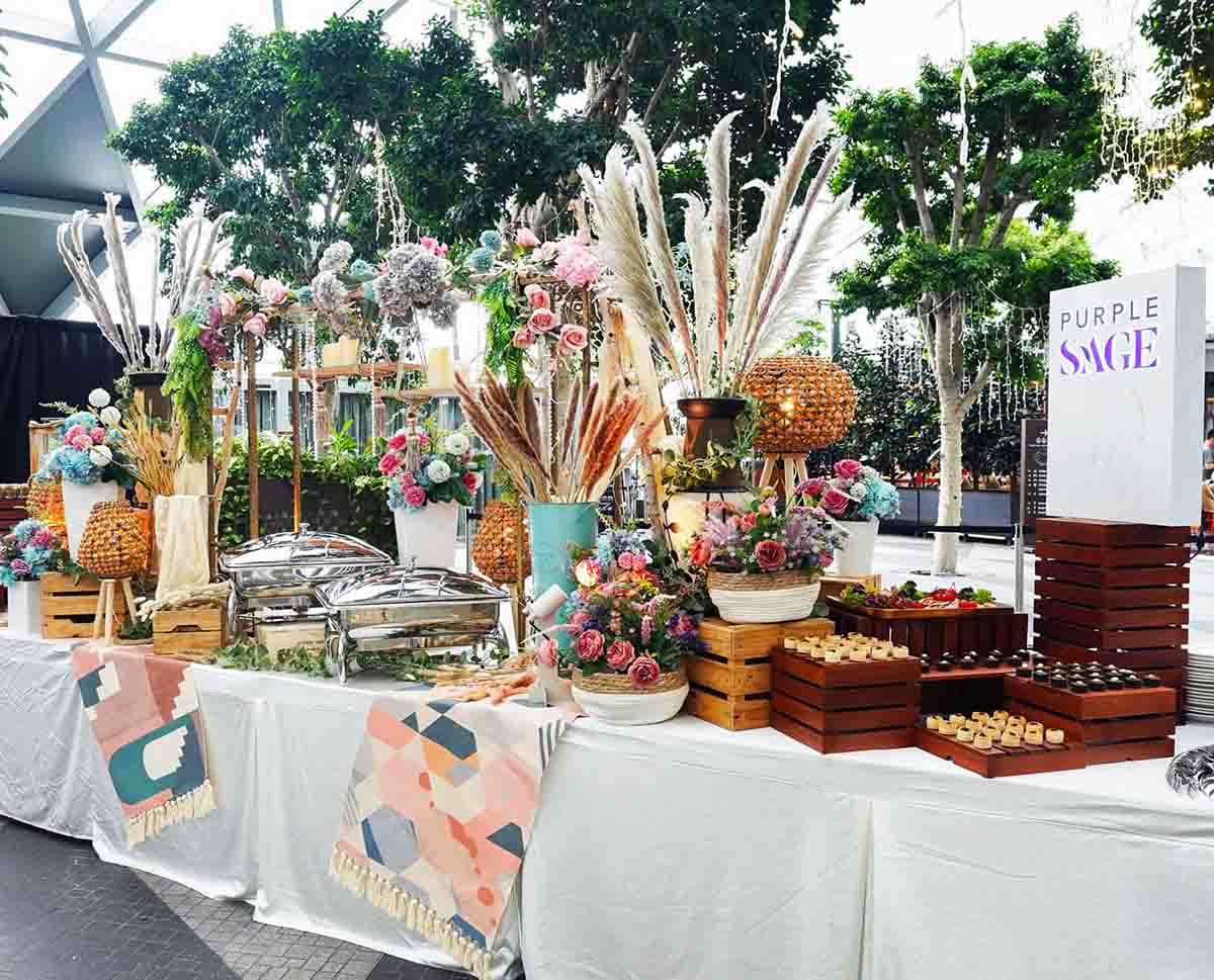 wedding caterers - purple sage wedding buffet theme