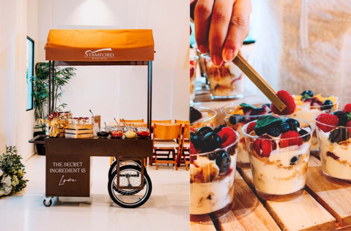 wedding caterers - yoghurt parfait cart