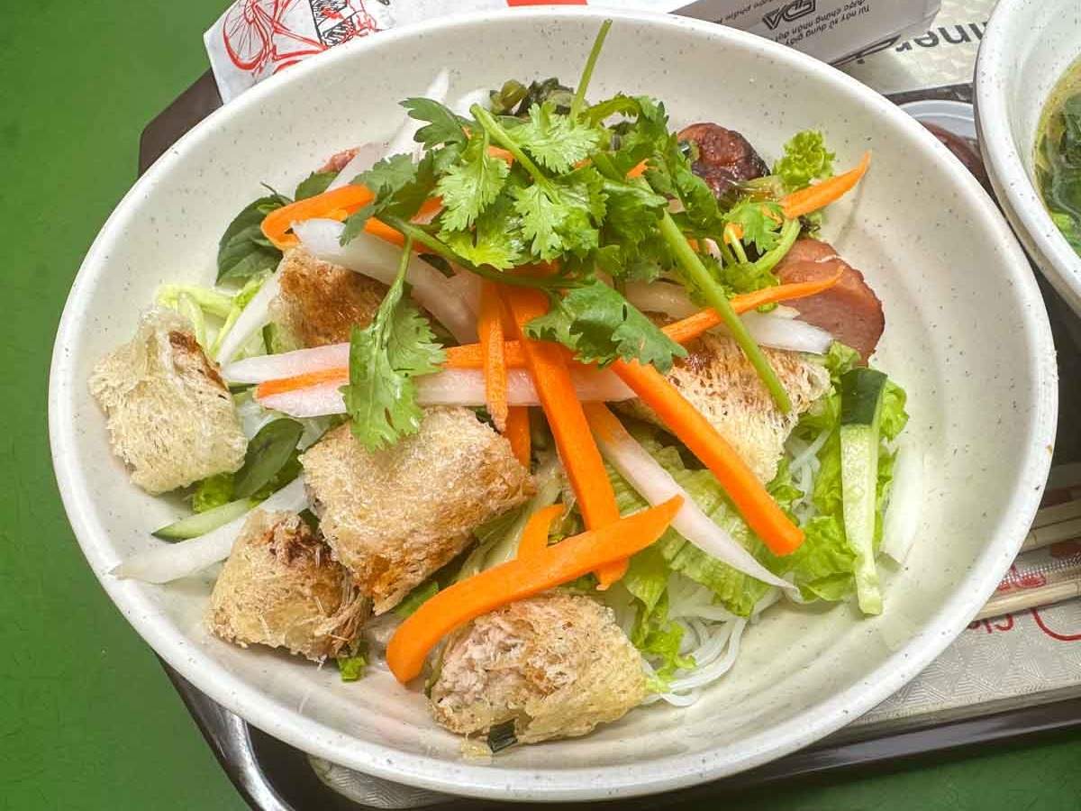 baguette huong viet - grilled pork with spring rolls & rice vermicelli