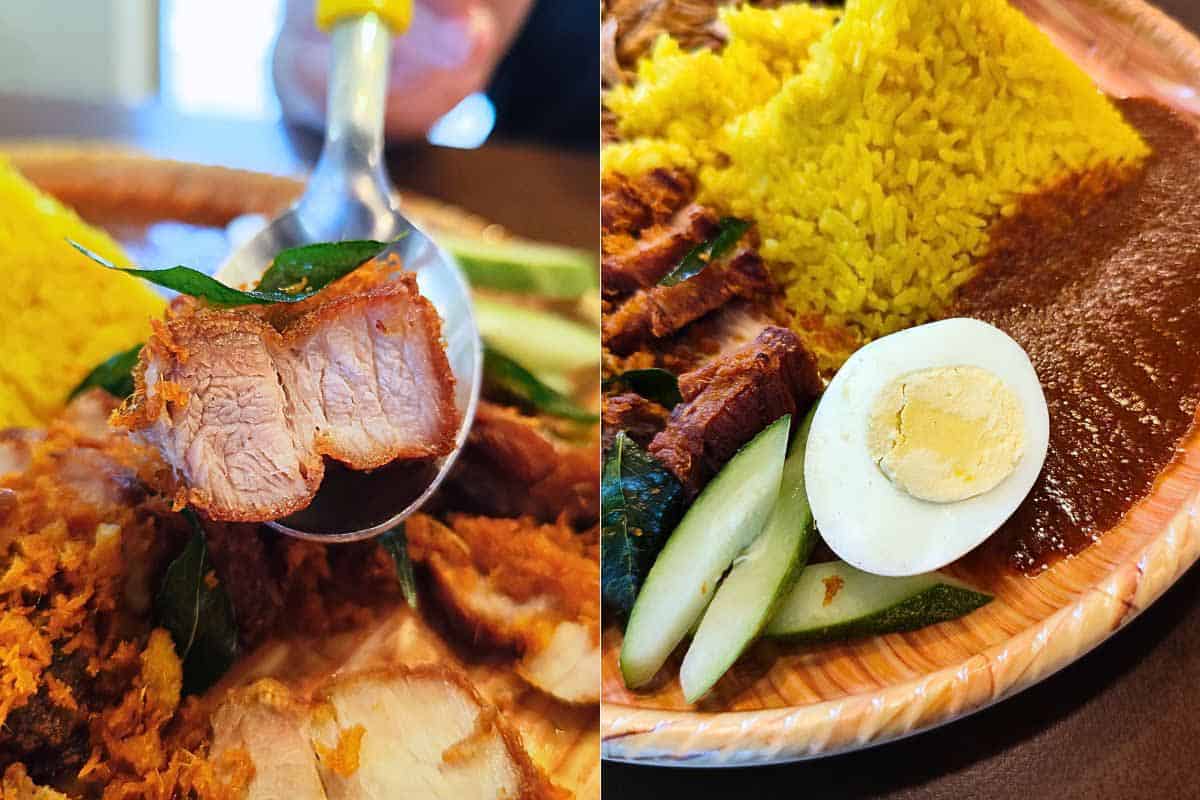 Island Cafe - pork belly, cucumber egg and chilli