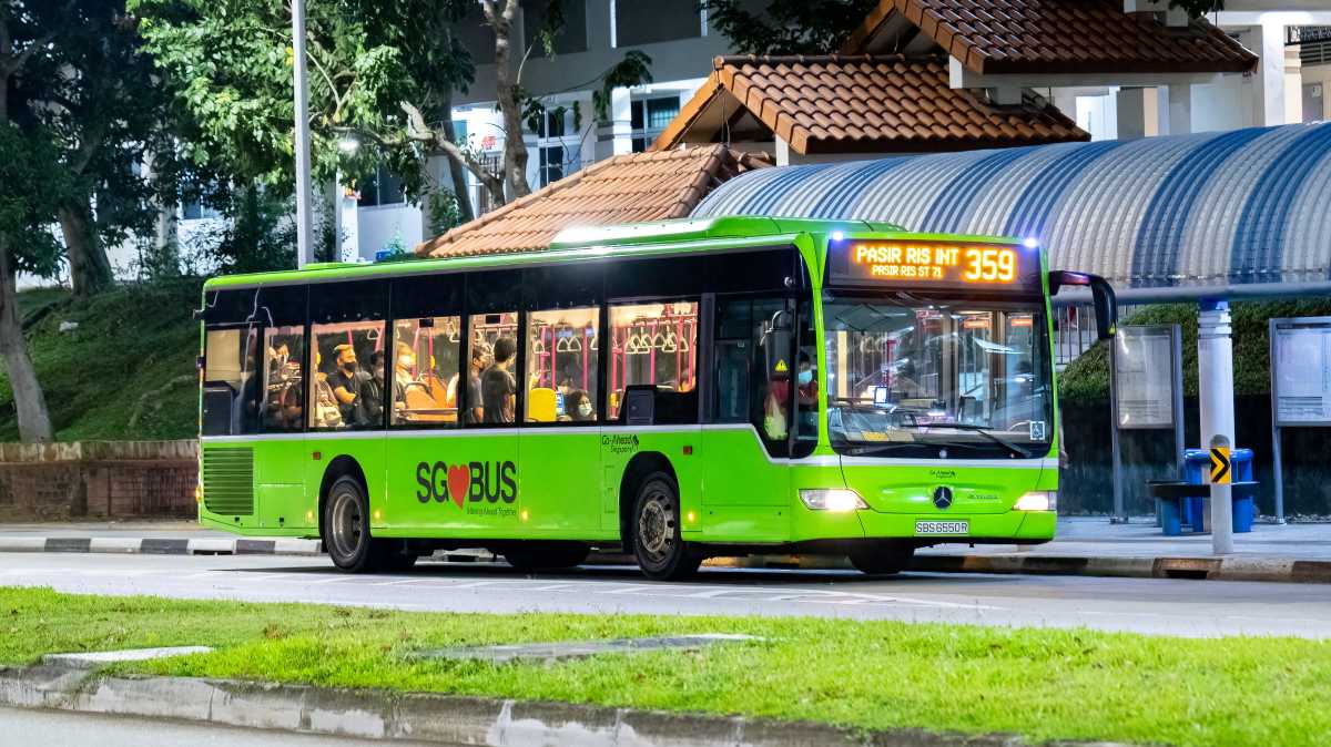 Self-Driving Bus - Bus at Bus Stop