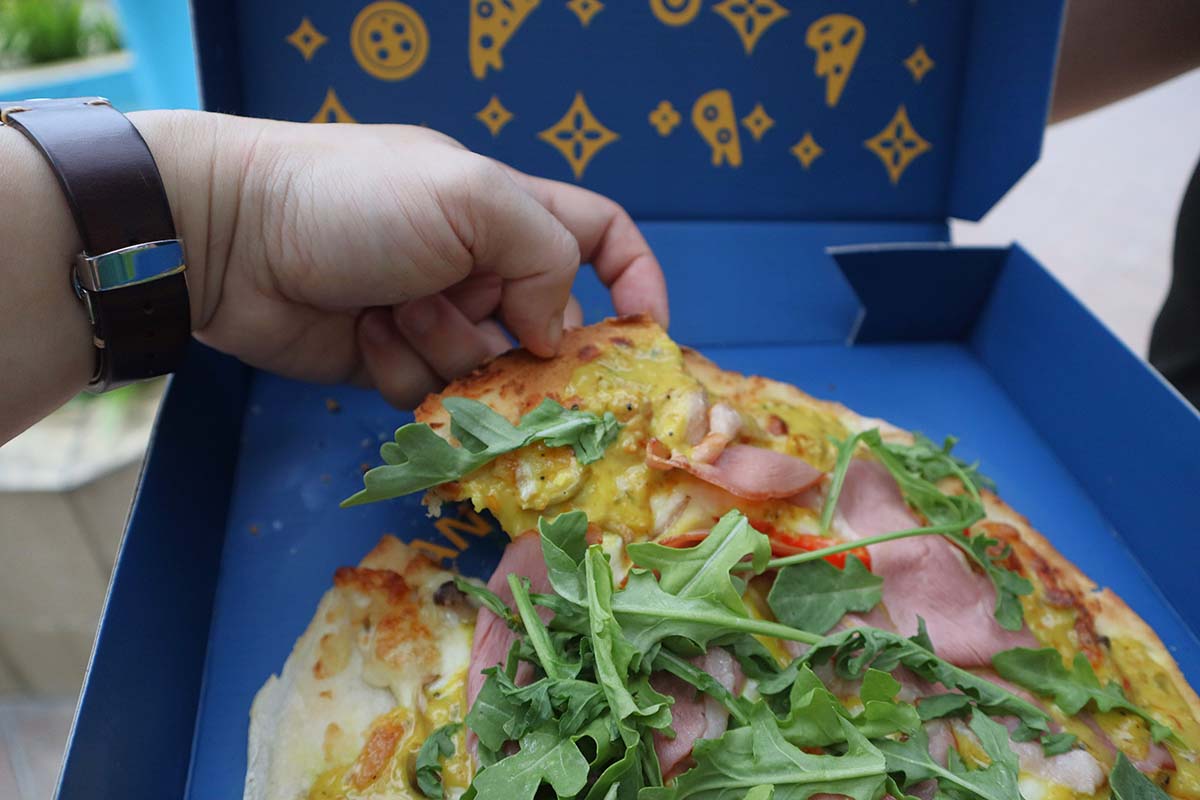 hole in the wall pizza - sambal belado closeup