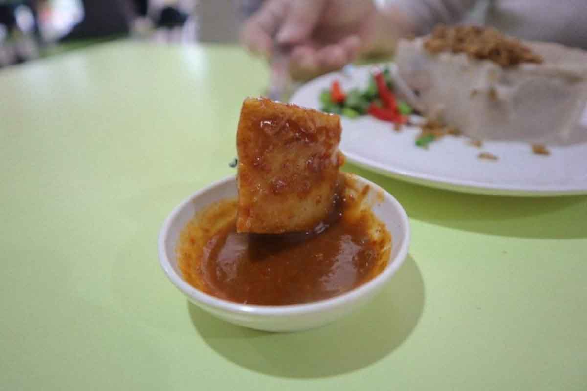 man man chi - yam cake in sauce