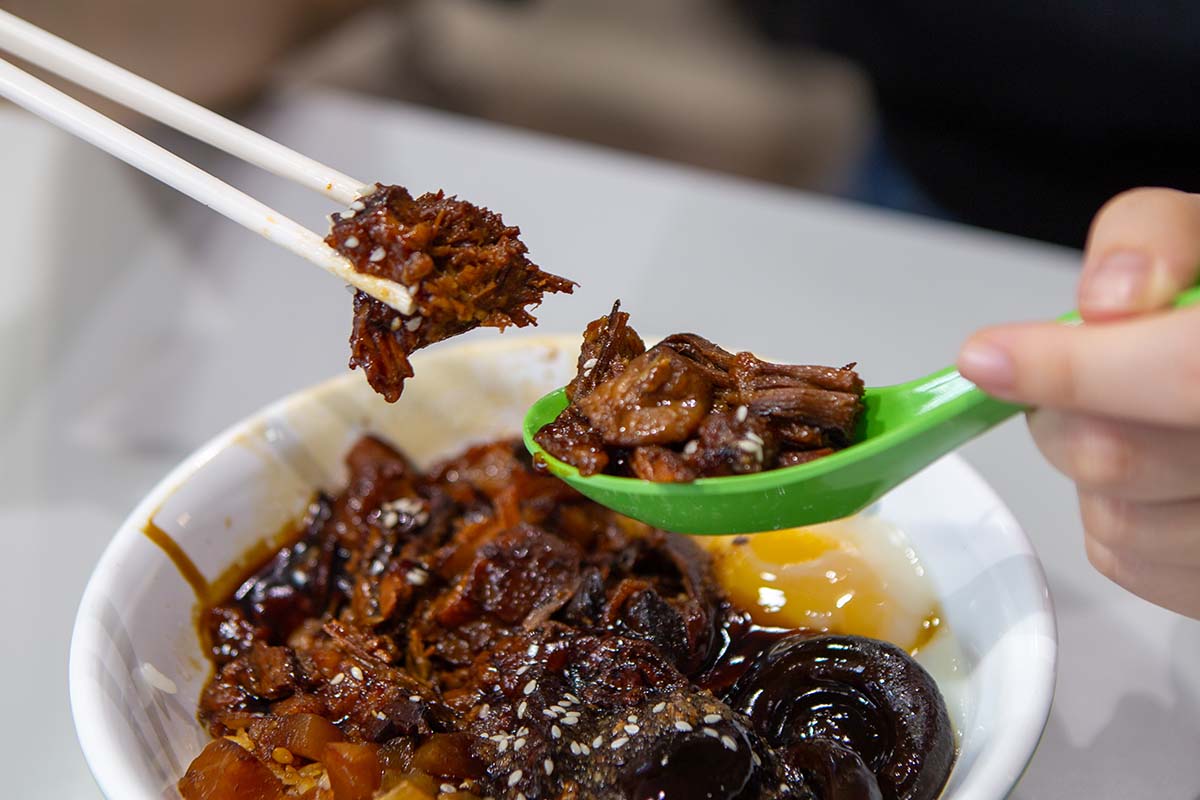braissers rice bowl - braised pork jowl