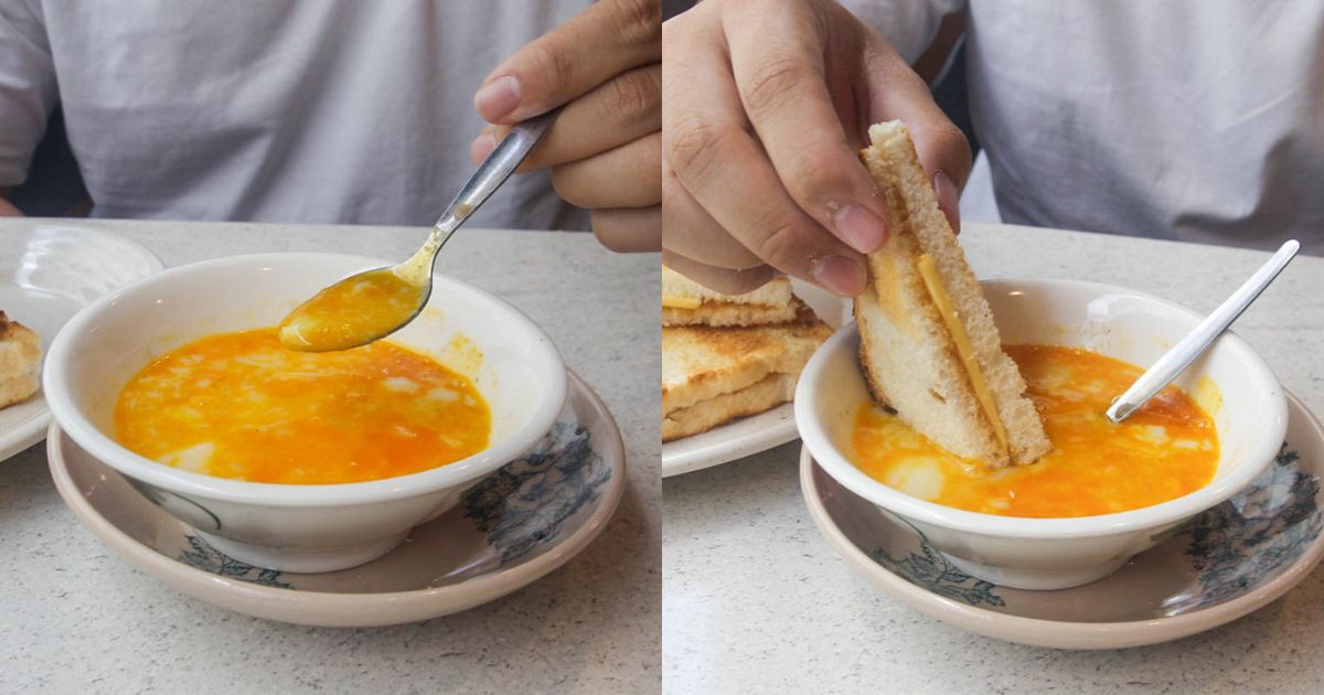 local house - kampung eggs + bread
