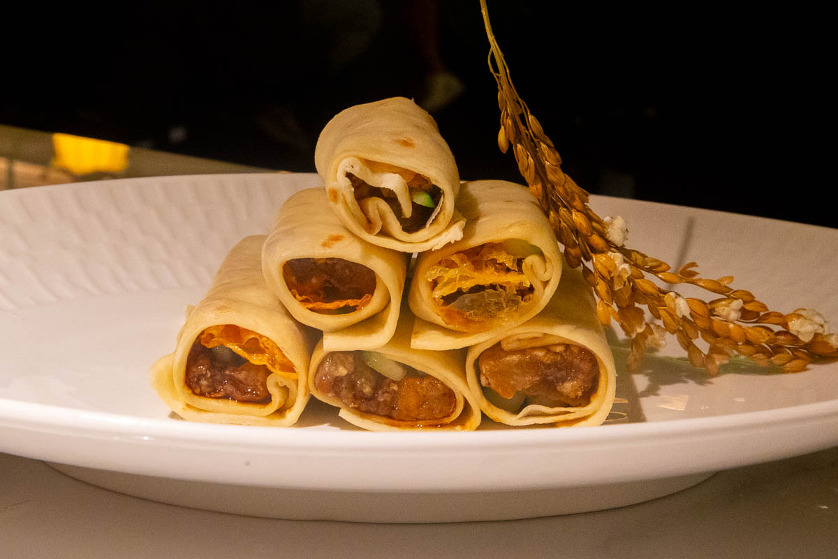 longjing restaurant - minced pork pancake