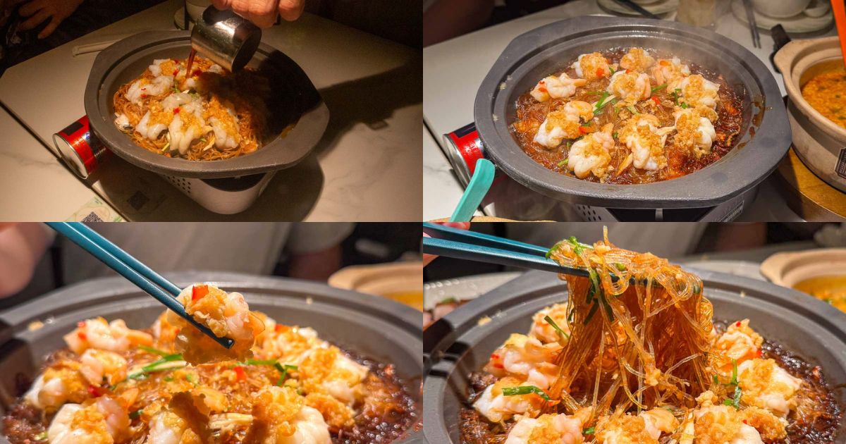 longjing restaurant - vermicelli wrapped shrimps