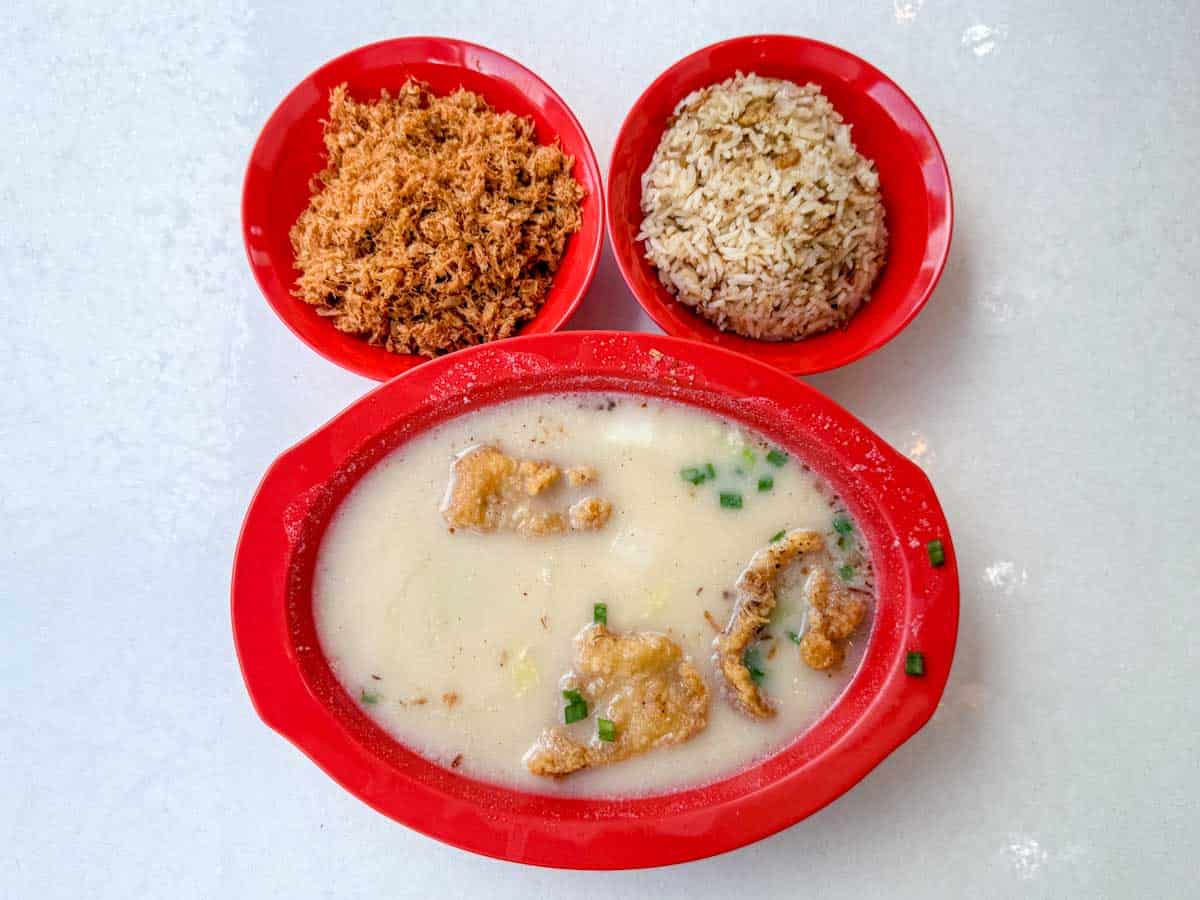 lu jia fish soup - mixed fish soup w yam rice & egg