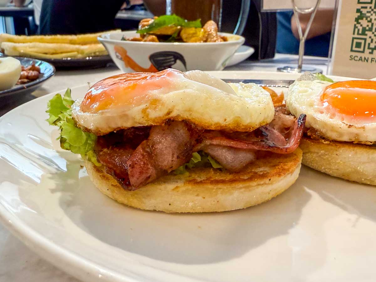 the canteen by tin box - asian eggs benedict sideview