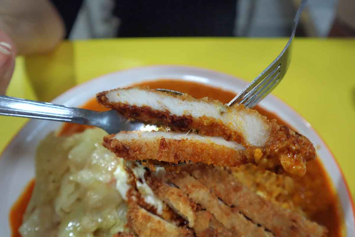 curry papa xpress - pork cutlet closeup