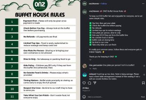 ONZ! Buffet worth it? - Instagram house rules post