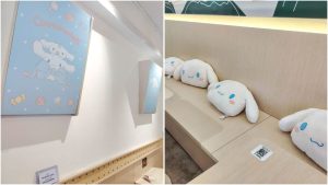 Wong Fu Fu Cinnamoroll - collage of cafe interior