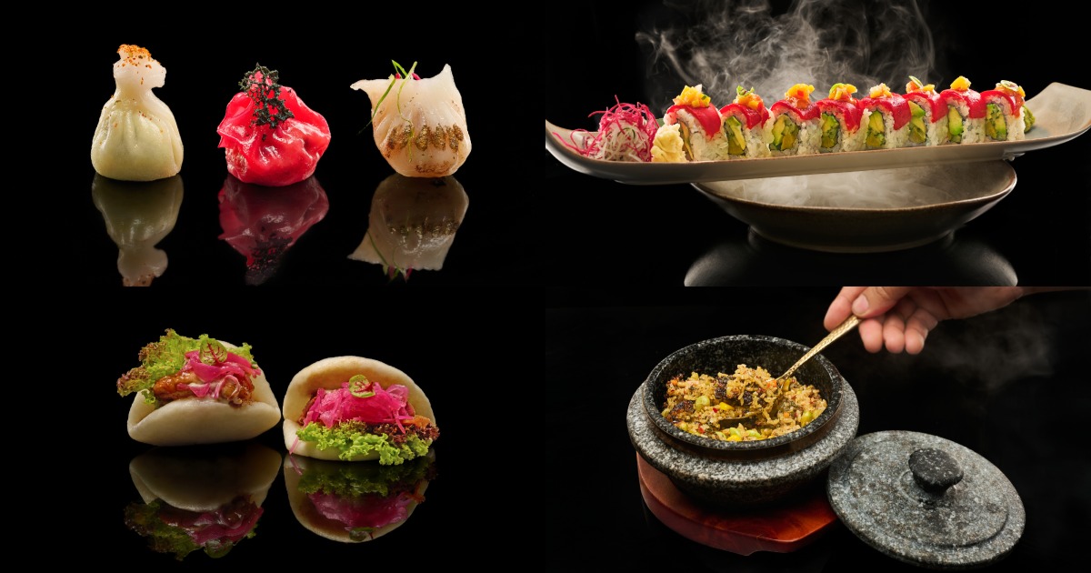 burmasocial - dimsum, meat dishes and sushi rolls