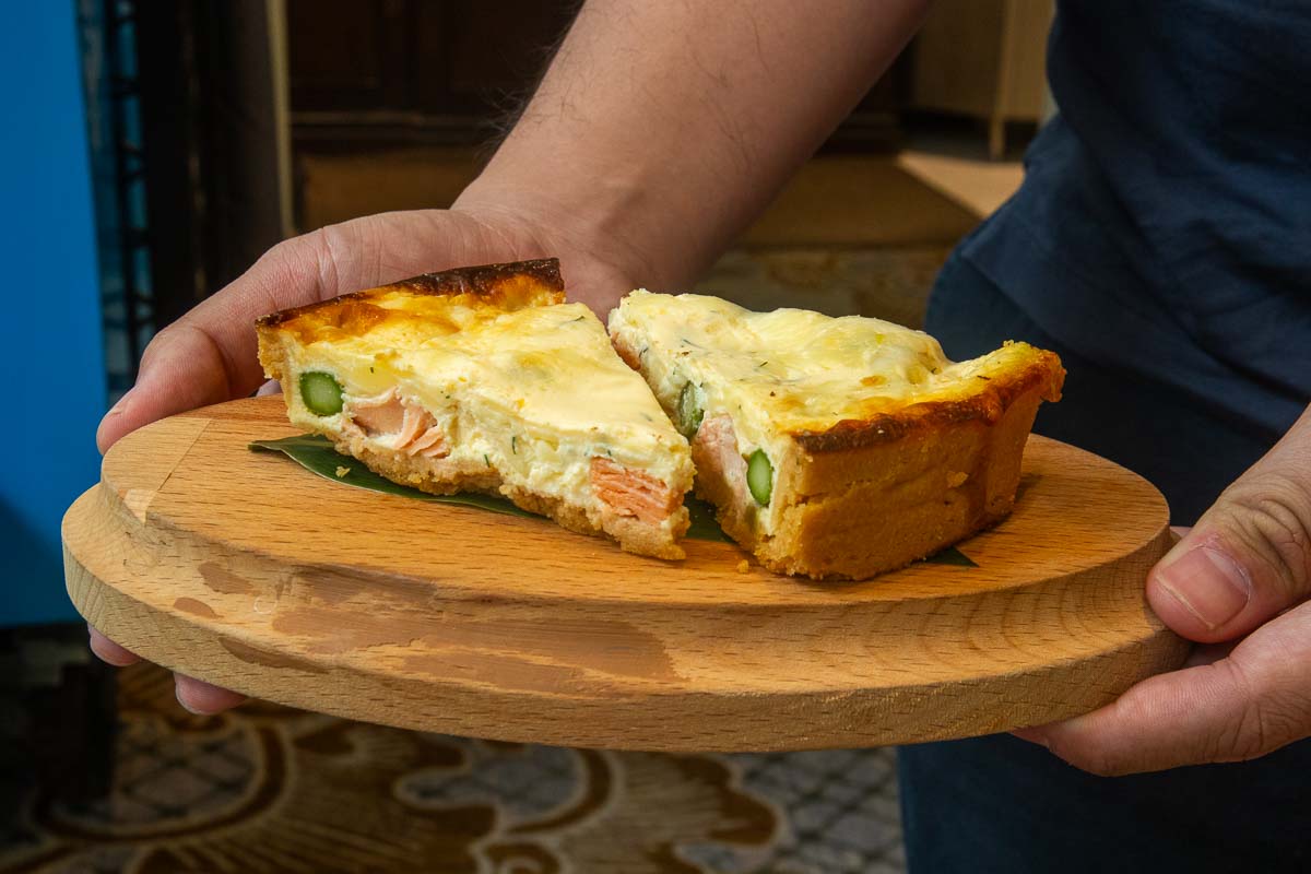 mindful moments afternoon tea - salmon quiche