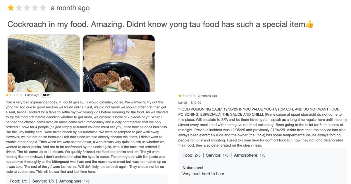 my favourite cafe - bad reviews