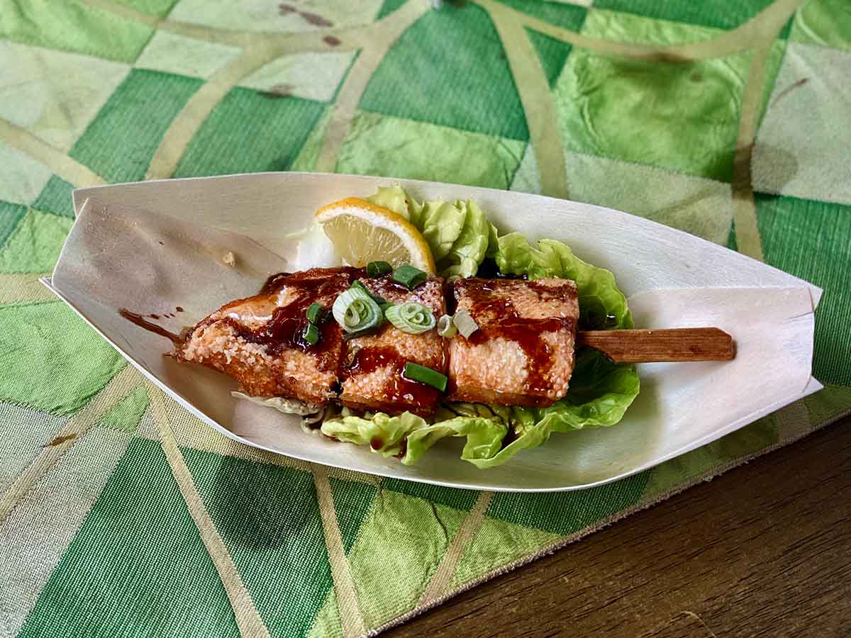 Two Old Man Ramen - Salmon belly skewer