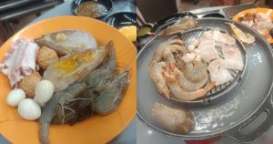 131 Mookata -seafood on plate and cooking