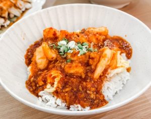 Chen's PLQ - ebi chili tamago don