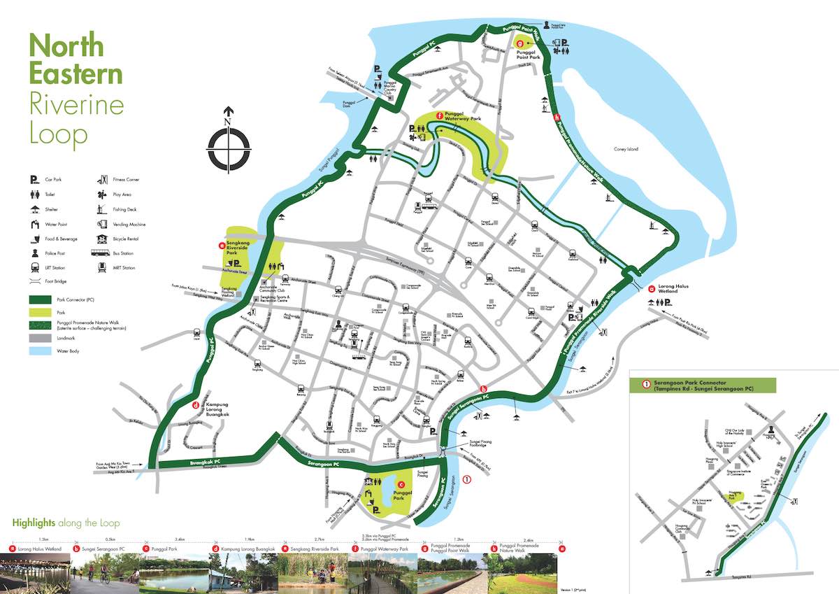 Cycling routes in Singapore - North Eastern Riverine Loop