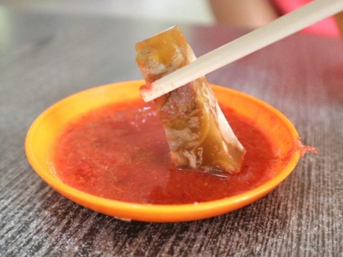 Lao Liang Pork Trotter Jelly & Shark Meat - pork trotter jelly with chilli
