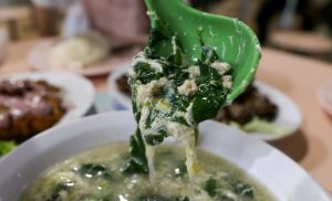 Shen Li Restaurant - wolfberry leaves soup up close Shen Li Restaurant - wolfberry leaves soup up close