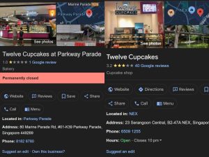 Twelve Cupcakes closure - google listing Twelve Cupcakes closure - google listing