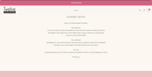 Twelve Cupcakes closure - website Twelve Cupcakes closure - website
