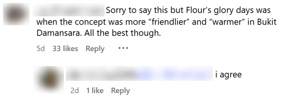 FLOUR Restaurant - Comment 1