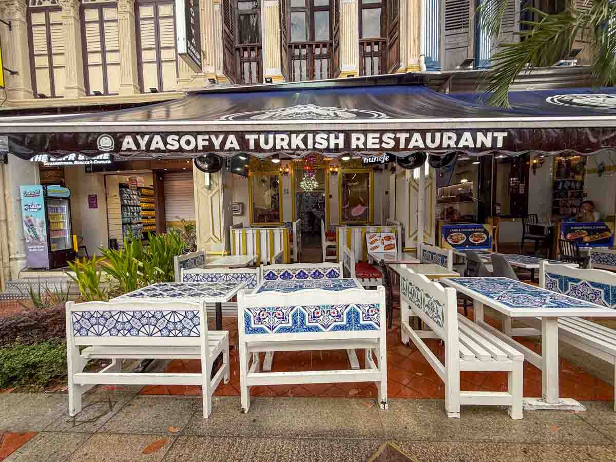 haji lane food guide - ayasofya turkish restaurant storefront