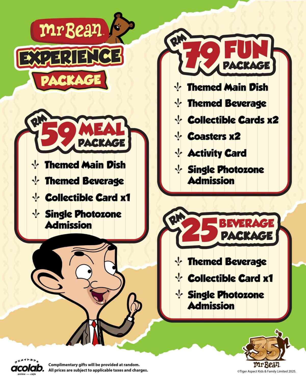 Mr Bean Cafe - Packages