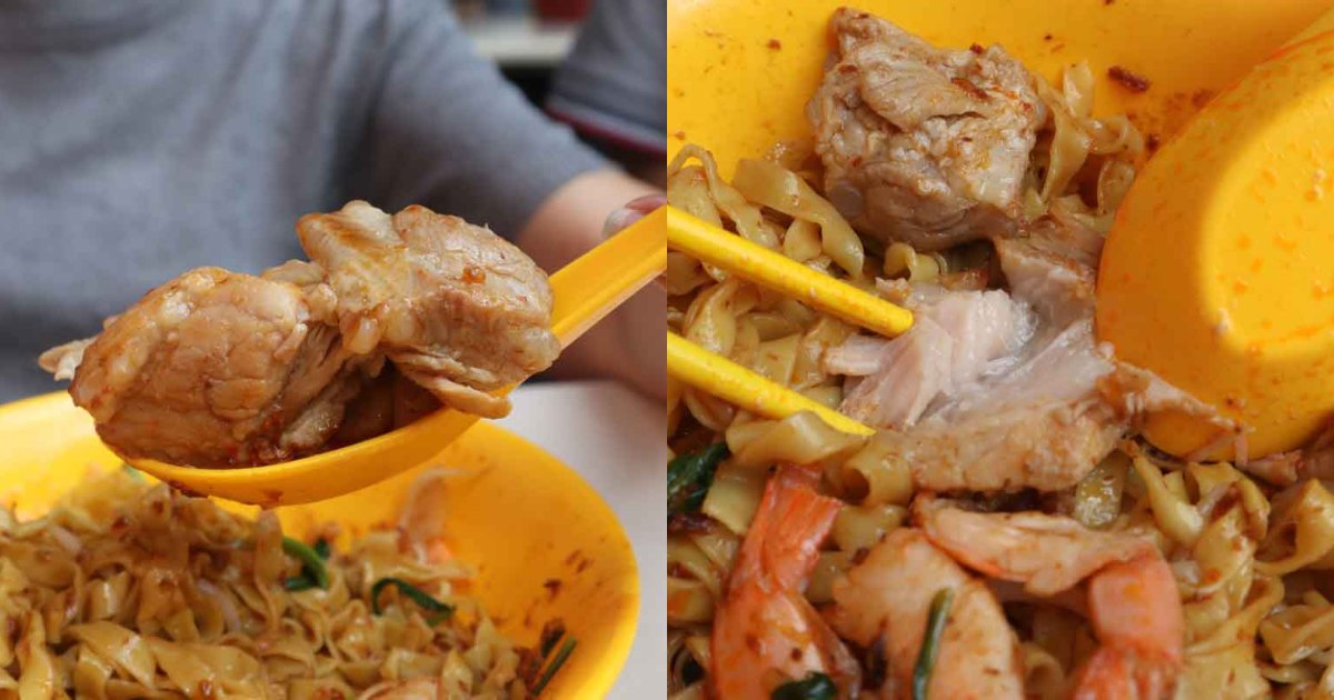no name prawn mee - pork rib closeup