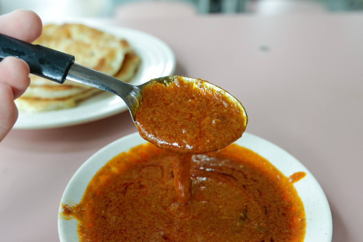 Aminah's Prata - mutton curry up close