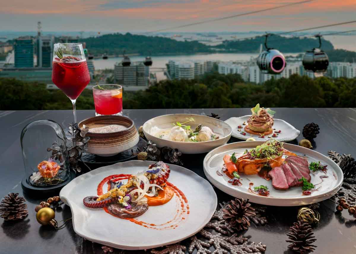 best restaurants Christmas - view with food