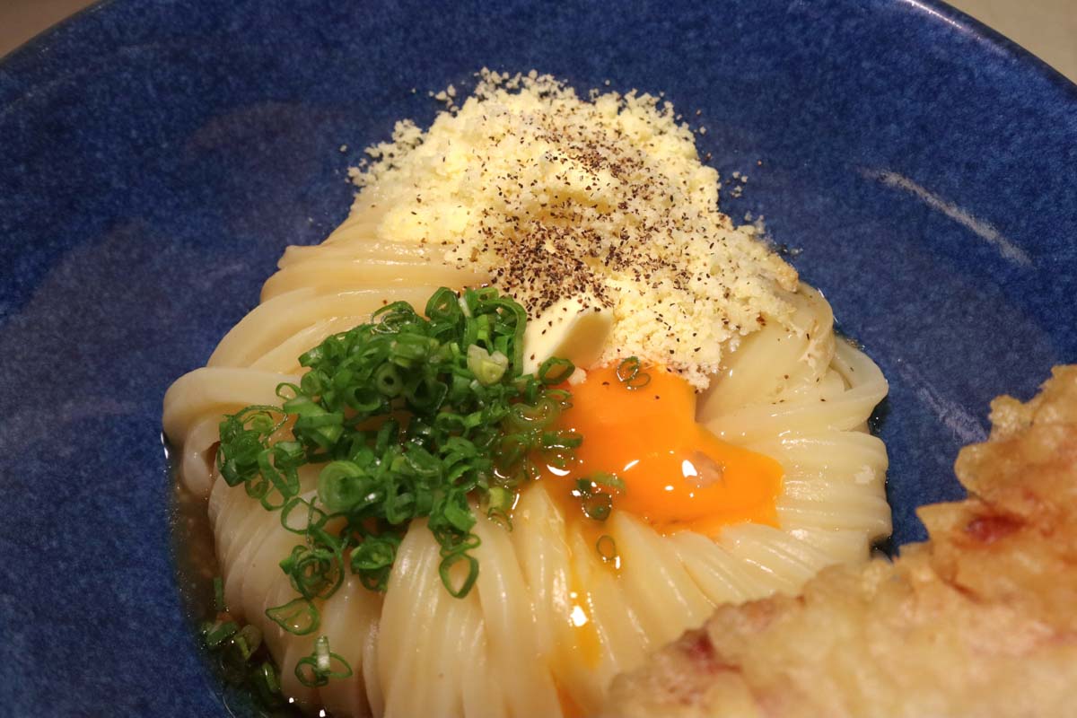 UDON SHIN - carbonara udon closeup