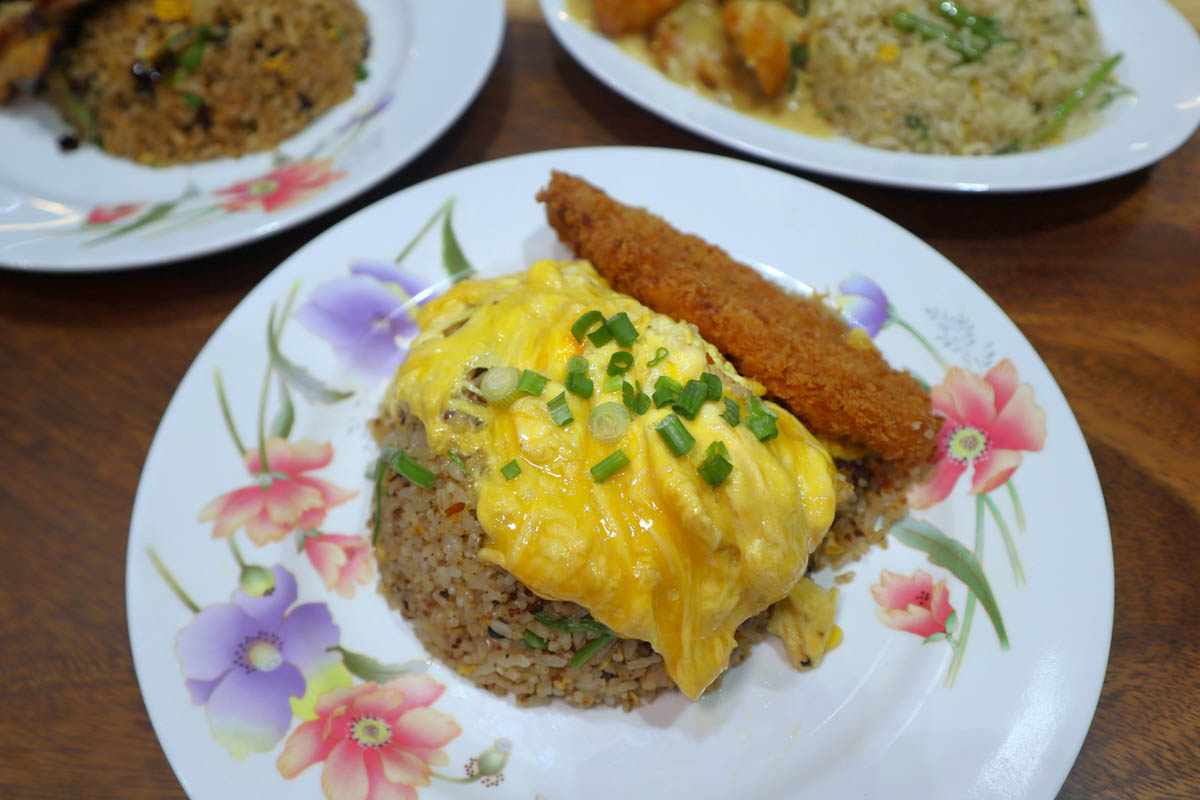 This stall offers $5 plates of fried rice in XO, mala & sambal flavours ...
