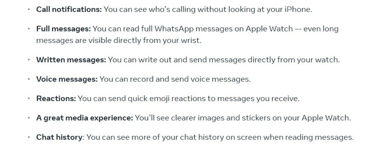 WhatsApp on iPhone - features summary