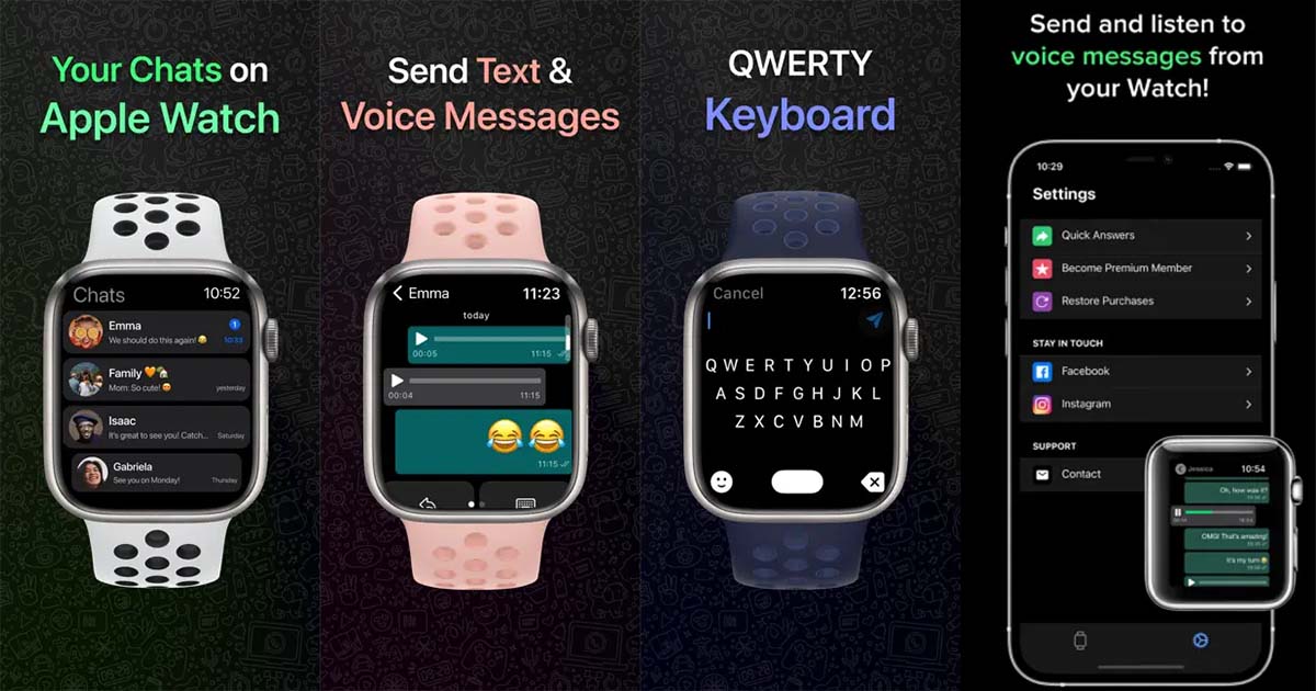WhatsApp on iPhone - watch faces
